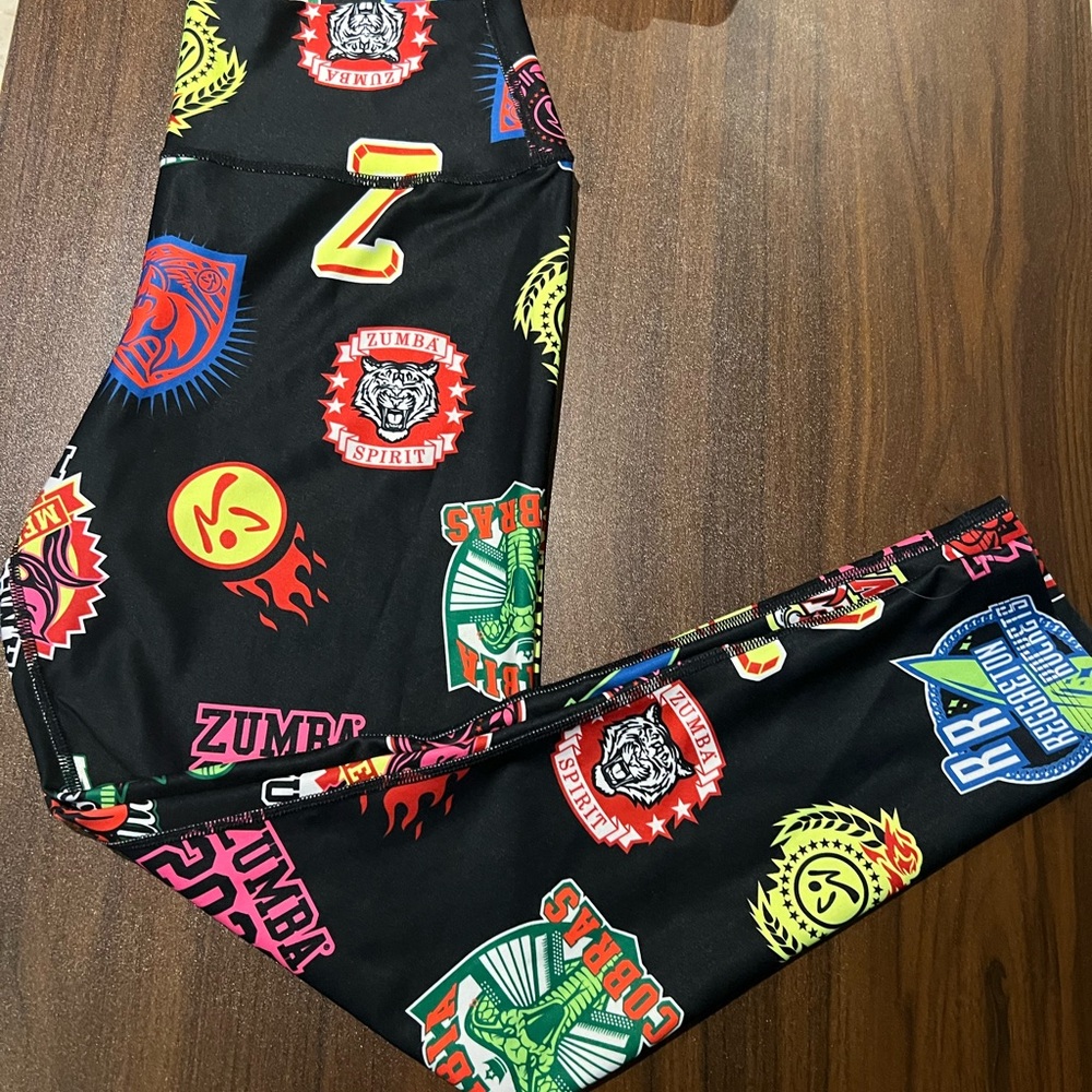 Zumba Fitness Women’s Large Multicolor Graphic Print Leggings